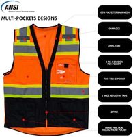 Rompi Keselamatan Reflektif Malam Hari Hi Vis Grosir Pakaian Reflektif Resleting Reflektif Rompi Keselamatan Kuning Rompi Keamanan Poliester