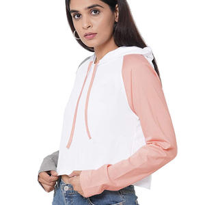 Custom Women's <b>Zip</b> Up Crop Top Hoodie Long Sleeve Sweatshirt Casual Streetwear Drawstring Cropped <b>Hooded</b> Jacket Solid Grey - Product Image 2