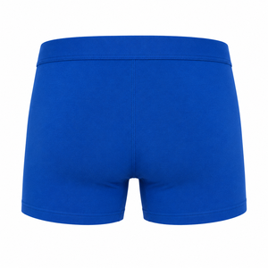 Calzoncillos bóxer de cintura media para hombre, de algodón tejido transpirable, color azul liso, para uso diario de adultos - Product Image 2