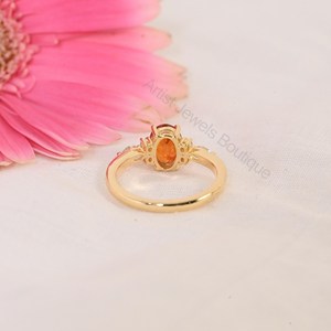 Natural Spessartite <b>Garnet</b> Engagement <b>Ring</b> 925 Sterling <b>Silver</b> & Solid Gold Fine Jewelry OEM ODM Wholesale Supplier - Product Image 4