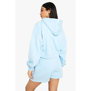 เสื้อฮู้ดสีชมพูโอเวอร์ไซส์สำหรับผู้หญิง ผ้าฟลีซสีพื้น สวมใส่สบาย สไตล์สตรีทแวร์ แขนยาว เหมาะสำหรับใส่ในฤดูใบไม้ร่วง - Product Image 4
