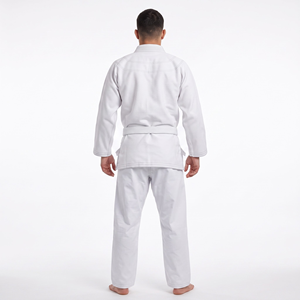 Kimono de Jiu-Jitsu traditionnel en coton lourd unisexe blanc - Product Image 2