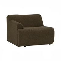 Fauteuil modulaire minimaliste en tissu rembourré avec accoudoir droit, idéal pour salon, bureau, appartement ou villa