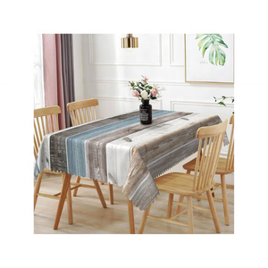 Elegante minimalista borde gris algodón bordado duradero comedor sostenible 70x120 pulgadas reuniones perfectas mantel Ideal - Product Image 3