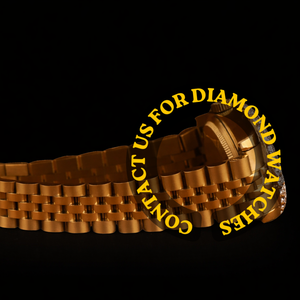 Montre-bracelet attrayante au design personnalisé, avec un cadran rond rose, sertie de diamants en moissanite, en acier inoxydable plaqué or, pour homme et femme - Product Image 3