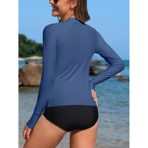 <b>Womens</b> Slim Fit Rash Guard Long Sleeve Breathable Stretch Sports <b>Swim</b> <b>Shirt</b> Comfortable Quick Dry Outdoor Activewear - Product Image 2