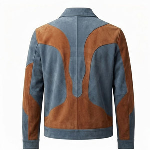 Luxury <b>Suede</b> Leather <b>Jacket</b> With Stand Collar Premium Craftsmanship Modern Design For <b>Men</b> Streetwear And Smart Casual Clothing - Product Image 2