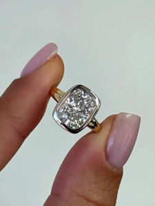 2.50 Ct IGI Certified Lab Grown Diamond Square Cushion Cut Bezel <b>Set</b> Solitaire Engagement <b>Ring</b> 10K <b>Gold</b> Minimalist <b>Ring</b> For Her - Product Image 1
