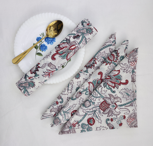 Hand Block Printed Napkin 100% Cotton Napkin Eco Friendly Reusable Cocktail <b>Cloth</b> Wedding Napkin Soft Reusable Kitchen Dining - Product Image 1
