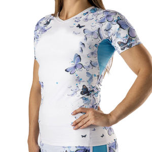 Wholesale Custom Logo Digital Printed Short Sleeve Girl MMA BJJ <b>Rash</b> Guard Jiu Jitsu <b>Swimming</b> <b>Rash</b> <b>Vest</b> for Women - Product Image 2