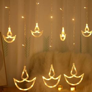 Mini guirlande de lumières LED de Noël 3,5 m avec motif étoile et lune pour la décoration intérieure/extérieure des fêtes - Product Image 1