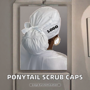 Topi perawat ratz dengan lapisan Satin topi perawat uniseks gambar kartun dirancang khusus topi perawat berlapis Satin bermotif Logo topi Scrub tengkorak - Product Image 2