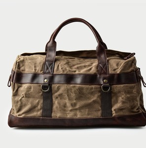 Bolsa de Viaje de Lona y Cuero con Cierre de Cremallera, Gran Capacidad, Impermeable, para Fin de Semana, Fabricante OEM LCTB-0054 - Product Image 1
