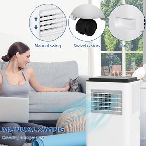 Condizionatore d'aria mobile bianco da 10.000 BTU per 440 mq. Deumidificatore con Ventilatore e Timer 24H, Funzione Auto-Sleep, Spina EU, per Casa e Auto - Product Image 4