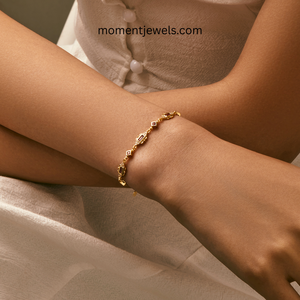 Bracelet à maillons en argent sterling 925 plaqué or avec zircon, bijoux géométriques ajustables pour femmes, cadeau d'anniversaire - Product Image 2