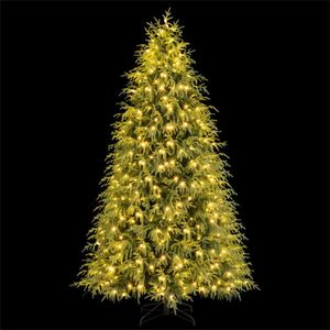 Albero di Natale Pre-Illuminato 2,13m con 400 LED Bianco Caldo, 1217 Punte di Rami, Design a Doppio Strato TPE/PVC, Personalizzabile, Colore Verde - Product Image 3