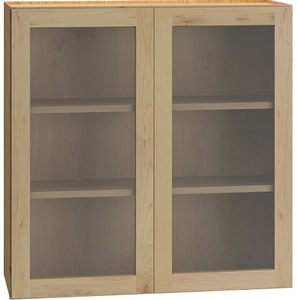 W3030GD ตู้ติดผนังทันสมัย ​​ประตูกระจกคู่ แผง MDF ตู้เก็บของในครัว - Product Image 5