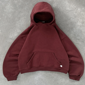 Nouveau Sweat à Capuche Homme Tendance en Molleton 100% Coton, Coupe Oversize Boxy, Épaules Tombantes, Grammage Lourd, Sans Cordon, Style Streetwear - Product Image 2