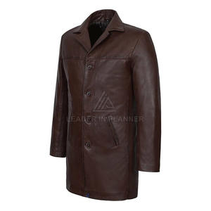 Abrigo Largo de Cuero PU para Hombre de Buena Calidad, Impermeable y Resistente al Viento, Abrigo Largo de Invierno, Fabricante Pakistaní de Abrigos de Cuero - Product Image 4