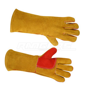 Professional Welding <b>Gloves</b> Leather Safety Wholesale Customized OEM Logo Leather Welding <b>Gloves</b> - Product Image 3