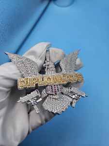 GRA Certified Moissanite <b>Diamond</b> Iced Out Eagle Pendant <b>Necklace</b> In 925 <b>Silver</b> Hip Hop Jewelry For Men Luxury Fashion From India - Product Image 2