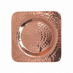 Juego de 6 Posavasos Cuadrados de Metal Martillado de Alta Calidad, con Acabado Cobre Brillante, para Decoración del Hogar - Product Image 1
