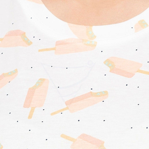 เสื้อยืดคอกลมแขนสั้นผู้หญิง ผ้าฝ้าย 100% สวมใส่สบาย ระบายอากาศได้ดี ทรงหลวม พิมพ์ลายดิจิทัล ลายไอซ์ สำหรับฤดูร้อน - Product Image 3