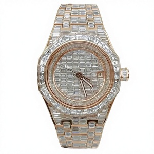 Montre en moissanite, acier inoxydable, 41 mm, montre en diamant moissanite pour homme - Product Image 1