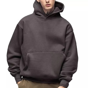 Sudadera con capucha de algodón grueso con cremallera, corte regular, personalizable, para hombre, con hombros caídos, tallas grandes, al por mayor - Product Image 1