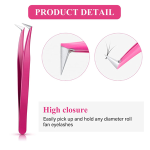 Pinzas profesionales para extensión de pestañas con puntas de fibra de la mejor calidad para un agarre perfecto a las pestañas, nunca se deslizan ni siquiera las pestañas individuales. - Product Image 2