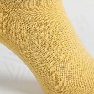 Yellow Crew <b>Socks</b> With Gray Striped Band Breathable Knitted Cotton Adult Daily Casual Wear Spring Season - Product Image 5