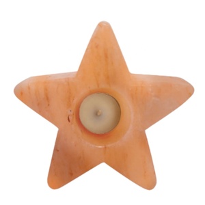Atractivos portavelas de sal rosa con iluminación en forma de estrella a precios asequibles con embalaje - Product Image 5