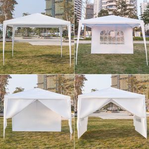 Tenda da matrimonio portatile impermeabile 3x3m a quattro lati con tubi a spirale bianca - Product Image 6
