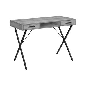 Scrivania per Computer Contemporanea da 42 Pollici in Laminato Grigio e Metallo Nero per Ufficio Domestico, Configurazione Sinistra e Destra con Cassetti Portaoggetti - Product Image 2