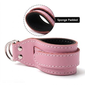 Sangles de cheville en cuir personnalisables avec logo, rembourrées pour machines à câbles, réglables, pour exercices de kickback, accessoires de gym et de musculation pour jambes et fessiers - Product Image 5