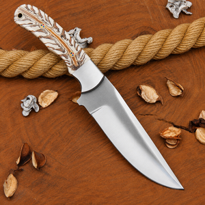 Couteau artisanal en acier D2 – Couteau à lame fixe avec manche en forme de cône de pin et étui en cuir, cadeau pour lui, cadeau d'anniversaire - Product Image 5