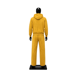 Conjunto Deportivo Dorado para Hombre, Sudadera con Cremallera Completa y Pantalones Anchos, con Logotipo Gráfico, Ropa Deportiva Casual de Calle, Venta al Por Mayor - Product Image 2