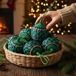 Décorations en forme de boule en jonc de mer, prix de gros, fabricant vietnamien, décorations pour la maison, ornements pour arbre de Noël, breloques, cadeau pour enfants - Product Image 3