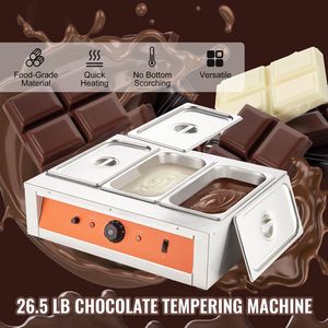 Machine à chocolat électrique commerciale en acier inoxydable de 26,5 lb, 3 réservoirs, fonteuse de chocolat, machine à chocolat TEMP - Product Image 1
