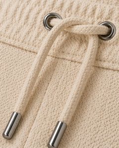 Men Beige Slim Fit Casual Jogger Pants Elastic Waist <b>Drawstring</b> <b>Trousers</b> Soft Fabric Comfortable Daily Wear Stylish Look - Product Image 5