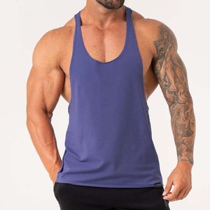 Débardeurs de sport respirants pour hommes, couleur unie, en polyester respirant, col en V, débardeur décontracté pour l'entraînement, bleu - Product Image 3