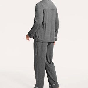 Personnalisez votre marque : ensembles de pyjamas pour hommes, manches courtes, satin, vêtements de nuit d'été, 100% soie, service OEM - Product Image 5