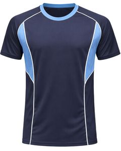 Ensemble de t-shirt et short de sport bleu marine et bleu clair pour homme, respirant, séchage rapide, vêtements de sport, tenue de course à pied, entraînement, vêtements de sport actifs - Product Image 2