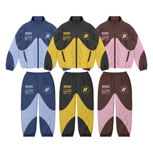 Men's Oversized Color Block Streetwear Tracksuit Set Zip Up Jacket Loose Fit Jogger <b>Pants</b> Urban Casual Two Piece Outfit - Product Image 1