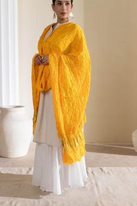 Dupatta en soie pure Bandhani pour femmes, châle ethnique, vêtement traditionnel indien, pour mariage et fêtes - Product Image 5