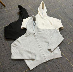 Women's Custom Blank Full-<b>Zip</b> Hoodie Heavyweight Fleece Sweatshirt Oversized Drop Shoulder <b>Zip</b>-<b>Up</b> <b>Jacket</b> 2026 - Product Image 3