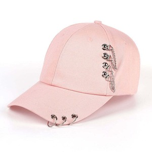 Baseball <b>Cap</b> With Metal Chains And Rings Adjustable Unisex 6-Panel Hat Casual Wear For Adults <b>Cap</b> For <b>Women</b> - Product Image 4