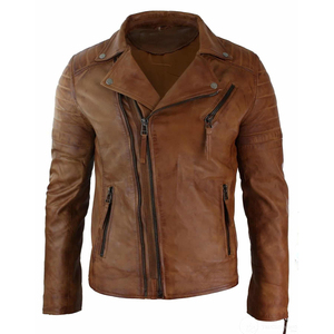 Veste en cuir d'hiver pour homme personnalisable avec col montant et logo frontal, respirante, écologique, imperméable et épaisse - Product Image 1