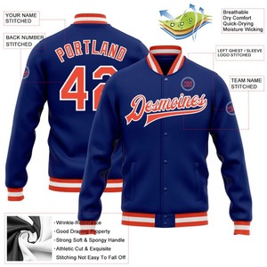 Royal Orange <b>White</b> Custom Varsity <b>Jacket</b> Full Snap Button Wool Polyester Blend Letterman Bomber <b>Jacket</b> for <b>Men</b> and Women - Product Image 2
