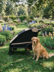 Poussette pour animaux de compagnie KS-6200, pliable, remorque pour vélo, pour grands chiens, cadre en aluminium, léger, suspension indépendante - Product Image 2